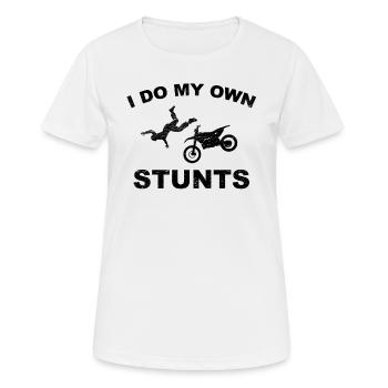 stunt, stuntman, motorcycle, jump, ramp, gift - Women's Breathable T-Shirt - white - Front - AI Model Female 172 dark (172cm)