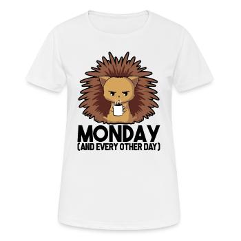 Montage, No fancy, work, hedgehog, gift, Nope - Women's Breathable T-Shirt - white - Front - AI Model Female 172 dark (172cm)