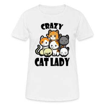 Folle dame de chat cadeau amoureux des chats - T-shirt respirant Femme - blanc - Devant - AI Model Female 172 dark (172cm)