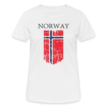 Norvège Norvège drapeau vintage - T-shirt respirant Femme - blanc - Devant - AI Model Female 172 dark (172cm)