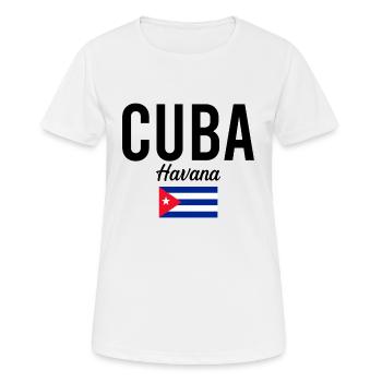 Kuba Havanna Reise Souvenir Geschenkidee - Frauen T-Shirt atmungsaktiv - Weiß - Vorne - AI Model Female 172 dark (172cm)