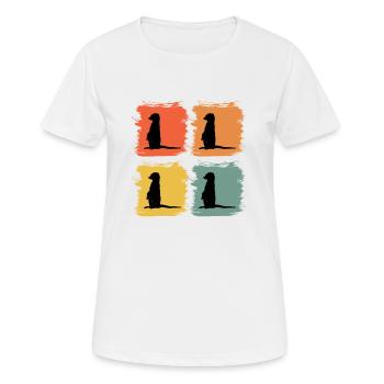 Meerkat Mongoose Retro Pop Art Gift Idea - Women's Breathable T-Shirt - white - Front - AI Model Female 172 dark (172cm)