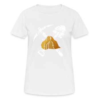 Goldsucher Mining Bergbau Goldrausch Spitzhacke - Frauen T-Shirt atmungsaktiv - Weiß - Vorne - AI Model Female 172 dark (172cm)
