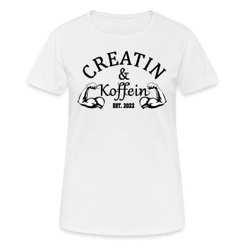 CREATIN u KOFFEIN - Frauen T-Shirt atmungsaktiv - Weiß - Vorne - AI Model Female 172 dark (172cm)