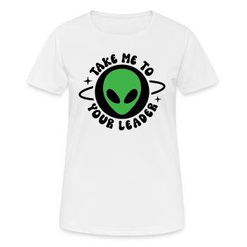 Bring mich zu deinem Führer - Frauen T-Shirt atmungsaktiv - Weiß - Vorne - AI Model Female 172 dark (172cm)