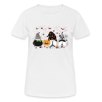 Es ist die Jahreszeit, Halloween-Zwerge, Thanksgiving-Gif - Frauen T-Shirt atmungsaktiv - Weiß - Vorne - AI Model Female 172 dark (172cm)