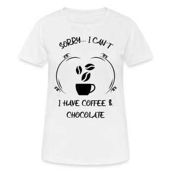 Café, expresso, café et chocolat - T-shirt respirant Femme - blanc - Devant - AI Model Female 172 dark (172cm)