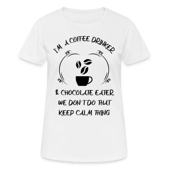 Café, expresso, café et chocolat - T-shirt respirant Femme - blanc - Devant - AI Model Female 172 dark (172cm)