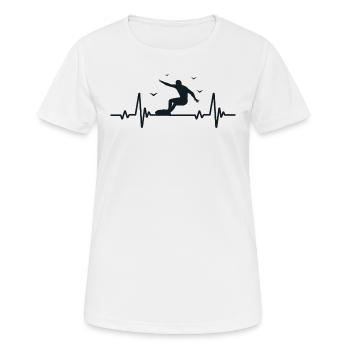 Surfen, Männer, Herzfrequenz, EKG, Sport, Surfen - Frauen T-Shirt atmungsaktiv - Weiß - Vorne - AI Model Female 172 dark (172cm)