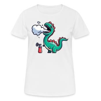 Dinosaure Stoner Weed Drôles D’animaux - T-shirt respirant Femme - blanc - Devant - AI Model Female 172 dark (172cm)