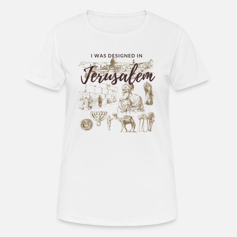 Designed in Jerusalem - Women's Breathable T-Shirt - white