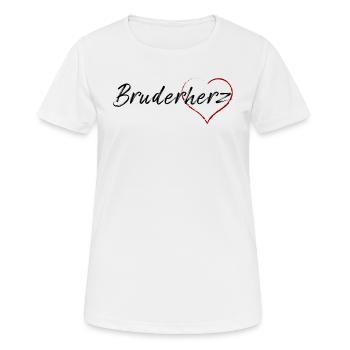 Bruderherz - schwarz - Frauen T-Shirt atmungsaktiv - Weiß - Vorne - AI Model Female 172 dark (172cm)