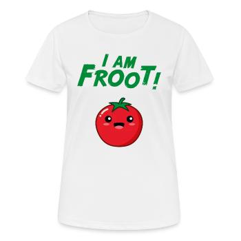 Je m’appelle Froot - T-shirt respirant Femme - blanc - Devant - AI Model Female 172 dark (172cm)