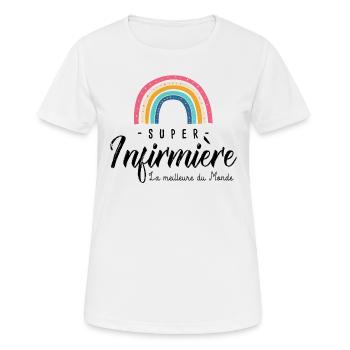 super infirmière cadeau meilleure infirmiere - T-shirt respirant Femme - blanc - Devant - AI Model Female 172 dark (172cm)