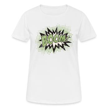 Vintage Comic Boom Explosion - Women's Breathable T-Shirt - white - Front - AI Model Female 172 dark (172cm)