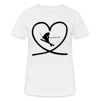 I love Ski - Frauen T-Shirt atmungsaktiv - Weiß - Vorne - AI Model Female 172 dark (172cm)