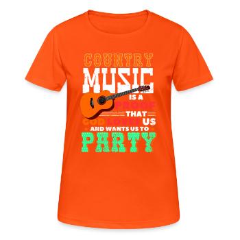 Band, Rockband 90er Jahre Country-Sänger - Frauen T-Shirt atmungsaktiv - Neonorange - Vorne - AI Model Female 172 dark (172cm)