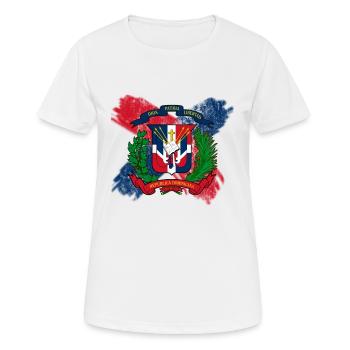 Dominikanische Republik Regenwald Dominikaner Flag - Frauen T-Shirt atmungsaktiv - Weiß - Vorne - AI Model Female 172 dark (172cm)