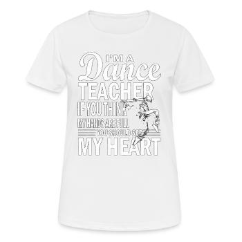 Danse, claquettes, claquettes - T-shirt respirant Femme - blanc - Devant - AI Model Female 172 dark (172cm)