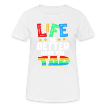 Tap, danse, claquettes - T-shirt respirant Femme - blanc - Devant - AI Model Female 172 dark (172cm)