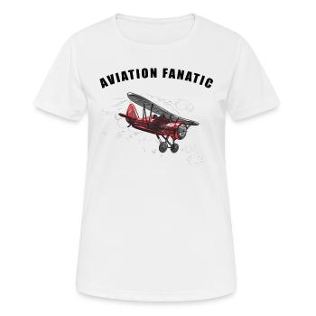 Aviation fanatic - T-shirt respirant Femme - blanc - Devant - AI Model Female 172 dark (172cm)