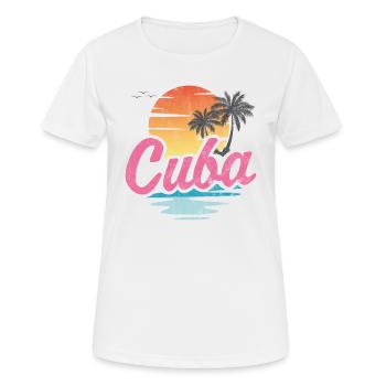 Kuba - Frauen T-Shirt atmungsaktiv - Weiß - Vorne - AI Model Female 172 dark (172cm)