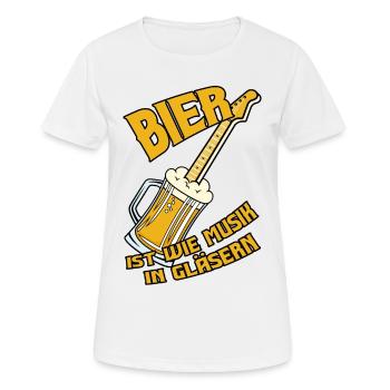 Bier ist wie Musik in Gläsern - Frauen T-Shirt atmungsaktiv - Weiß - Vorne - AI Model Female 172 dark (172cm)