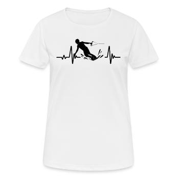 Wakeboarden Herzschlag Wakeboard Wakeboarder - Frauen T-Shirt atmungsaktiv - Weiß - Vorne - AI Model Female 172 dark (172cm)