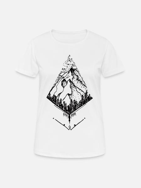 Sky High Mountain - Frauen T-Shirt atmungsaktiv - Weiß