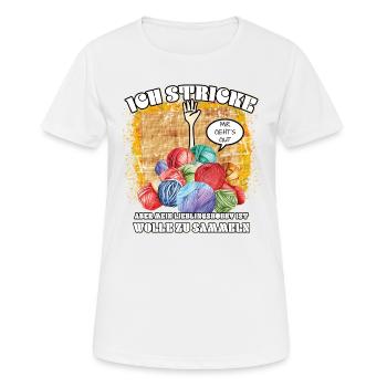 Stricken Lustige Sprüche Wolle sammeln Geschenk - Frauen T-Shirt atmungsaktiv - Weiß - Vorne - AI Model Female 172 dark (172cm)