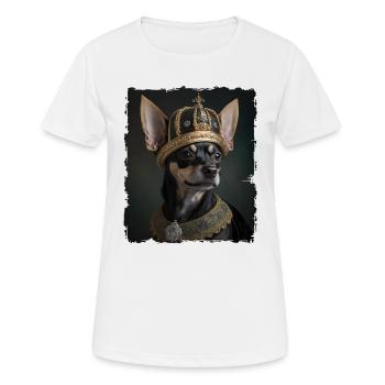 Renaissance Pet Portrait chihuahua King Crown - T-shirt respirant Femme - blanc - Devant - AI Model Female 172 dark (172cm)