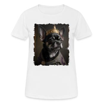 Renaissance Pet Portrait chihuahua King Crown - T-shirt respirant Femme - blanc - Devant - AI Model Female 172 dark (172cm)