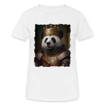 Renaissance Pet Portrait Großer Panda König Krone - Frauen T-Shirt atmungsaktiv - Weiß - Vorne - AI Model Female 172 dark (172cm)