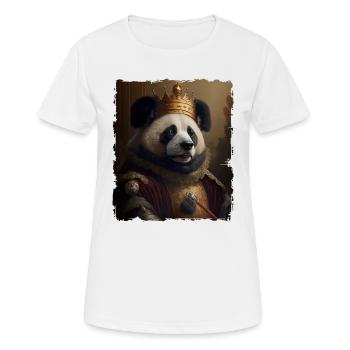 Renaissance Pet Portrait Großer Panda König Krone - Frauen T-Shirt atmungsaktiv - Weiß - Vorne - AI Model Female 172 dark (172cm)