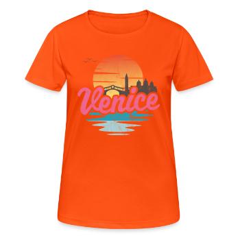 Venise - T-shirt respirant Femme - orange néon - Devant - AI Model Female 172 dark (172cm)