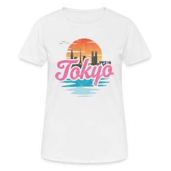 Tokio - Frauen T-Shirt atmungsaktiv - Weiß - Vorne - AI Model Female 172 dark (172cm)