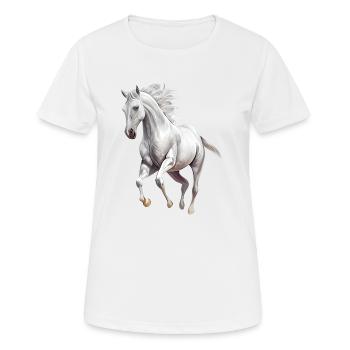 Cheval blanc - T-shirt respirant Femme - blanc - Devant - AI Model Female 172 dark (172cm)