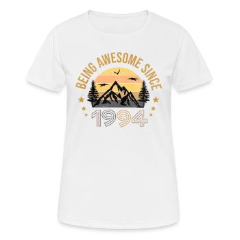 Being Awesome Since 1994 - Geschenkidee - Frauen T-Shirt atmungsaktiv - Weiß - Vorne - AI Model Female 172 dark (172cm)