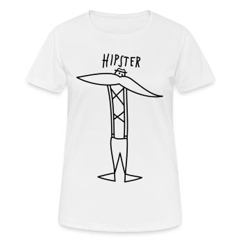 Hipster - Frauen T-Shirt atmungsaktiv - Weiß - Vorne - AI Model Female 172 dark (172cm)