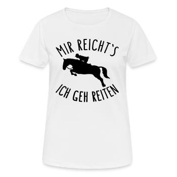 MIR REICHTS ICH GEH REITEN Pferde Reiten Motto - Frauen T-Shirt atmungsaktiv - Weiß - Vorne - AI Model Female 172 dark (172cm)