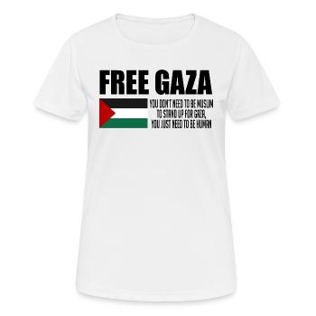 Free Gaza, Palestine Flag, Save Gaza, Palestina - Women's Breathable T-Shirt - white - Front - AI Model Female 172 dark (172cm)