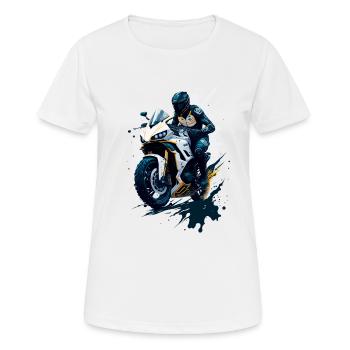 Sportmotorrad-Illustration - Frauen T-Shirt atmungsaktiv - Weiß - Vorne - AI Model Female 172 dark (172cm)
