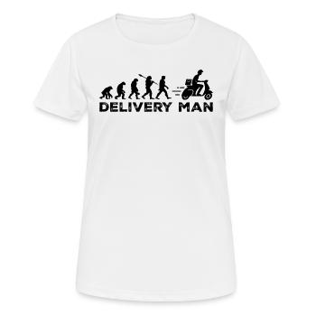 Die Entwicklung des Zustellers - Frauen T-Shirt atmungsaktiv - Weiß - Vorne - AI Model Female 172 dark (172cm)