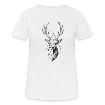 Black Forest Deer Deer Head - Women's Breathable T-Shirt - white - Front - AI Model Female 172 dark (172cm)