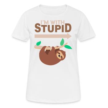 I'm With Stupid - Sloth - Women's Breathable T-Shirt - white - Front - AI Model Female 172 dark (172cm)