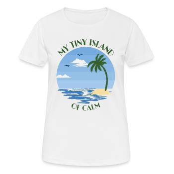 Palm tree, beach and sea - my tiny island of calm - Women's Breathable T-Shirt - white - Front - AI Model Female 172 dark (172cm)