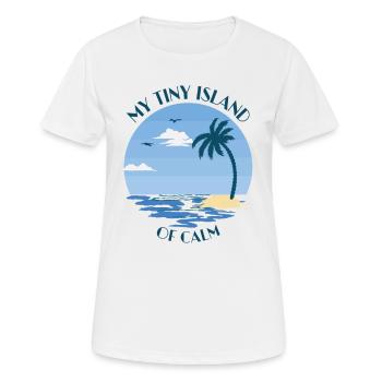 Palm tree, beach and sea - my tiny island of calm - Women's Breathable T-Shirt - white - Front - AI Model Female 172 dark (172cm)