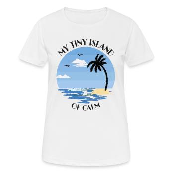 Palm tree, beach and sea - my tiny island of calm - Women's Breathable T-Shirt - white - Front - AI Model Female 172 dark (172cm)