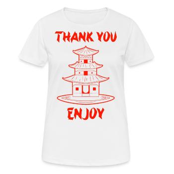 Cuisine chinoise asiatique Dim Sum I Cadeau - T-shirt respirant Femme - blanc - Devant - AI Model Female 172 dark (172cm)