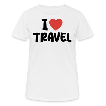 I Love Travel - T-shirt respirant Femme - blanc - Devant - AI Model Female 172 dark (172cm)